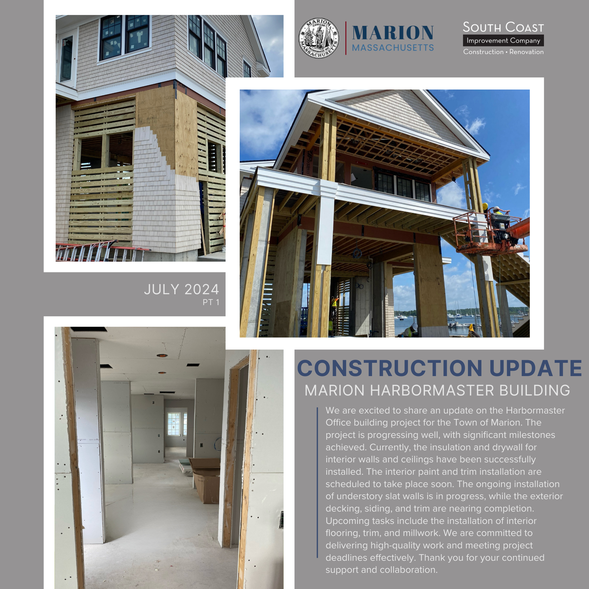 harbormaster, building, description of progress