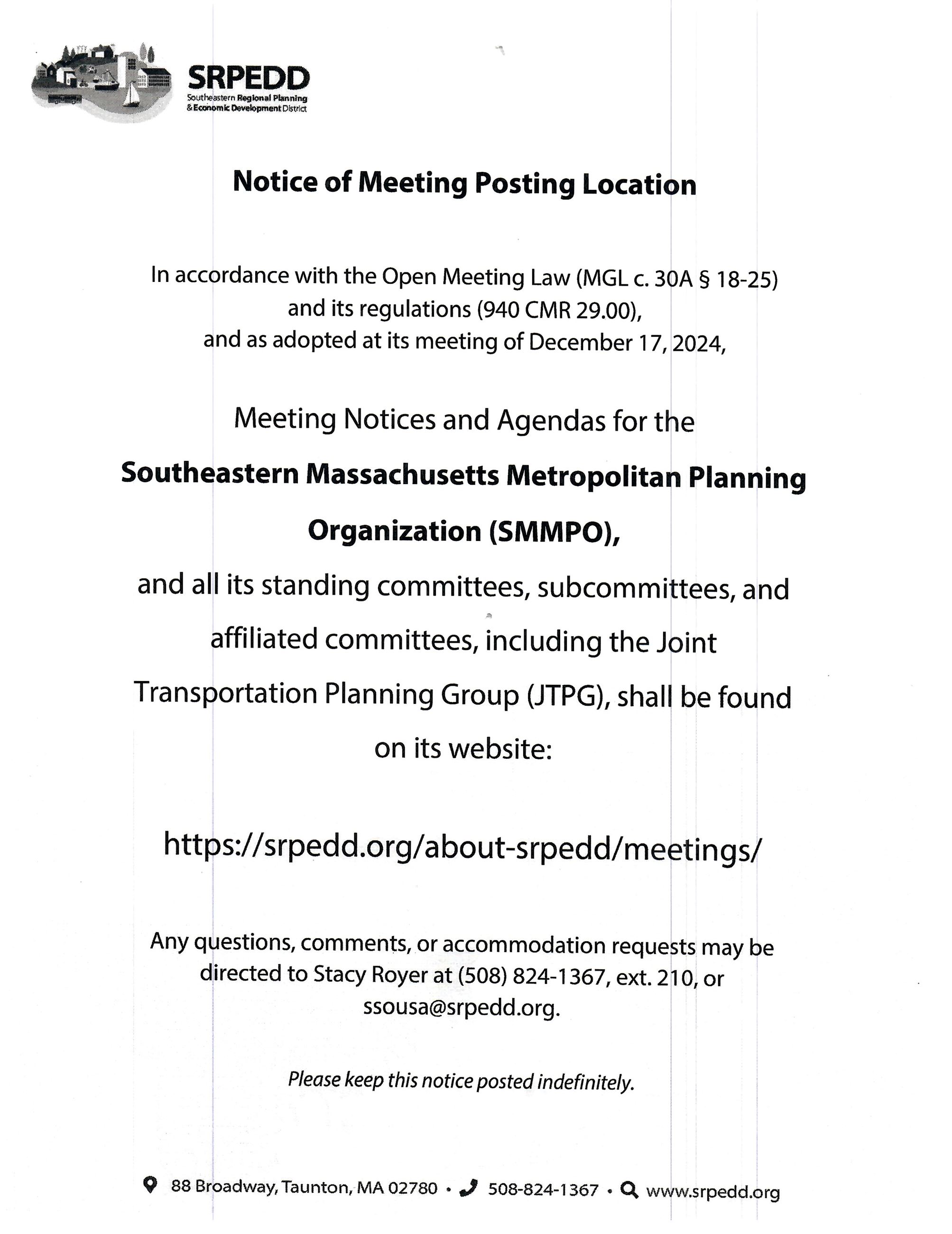 Southeastern Massachusetts Metropolitan Planning Organization (SMMPO)